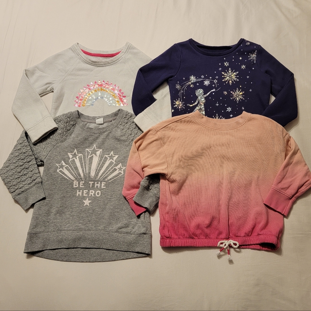 LOT of 4 Girls 4T Sweatshirts